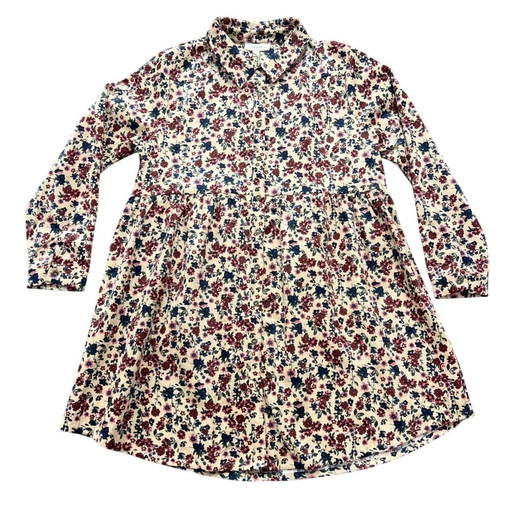 NWT Umgee USA Floral‎ Corduroy Shirt Dress Womens XL Long Sleeve Button Front